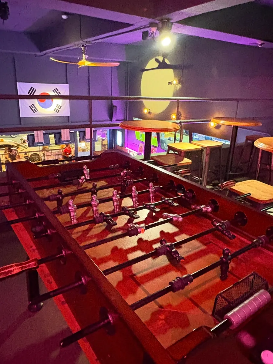 Interior of the pub where games and sports can be enjoyed together