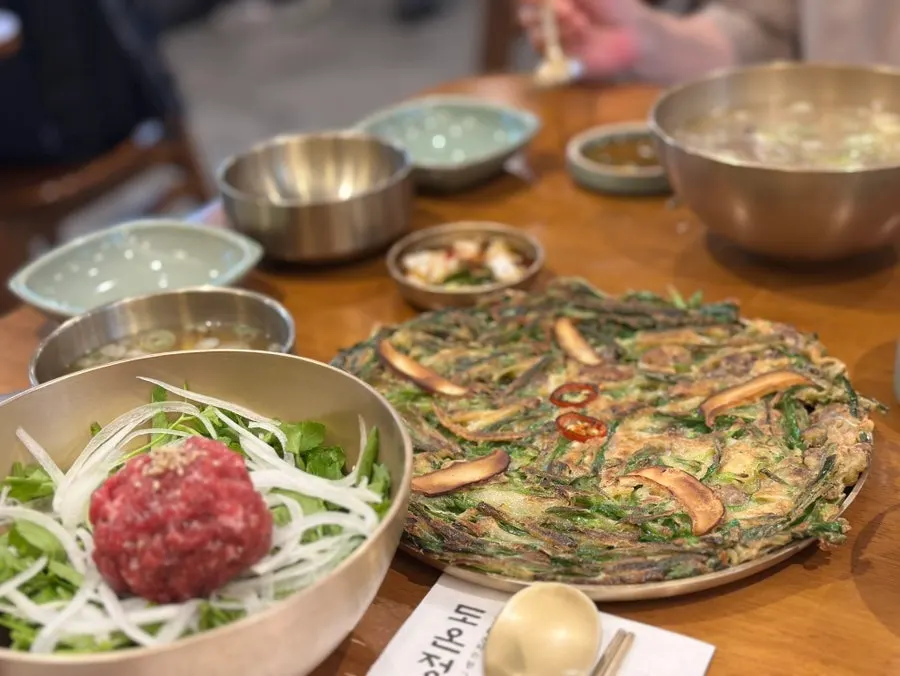 식사를 마친 도온정 홍대직영점 테이블