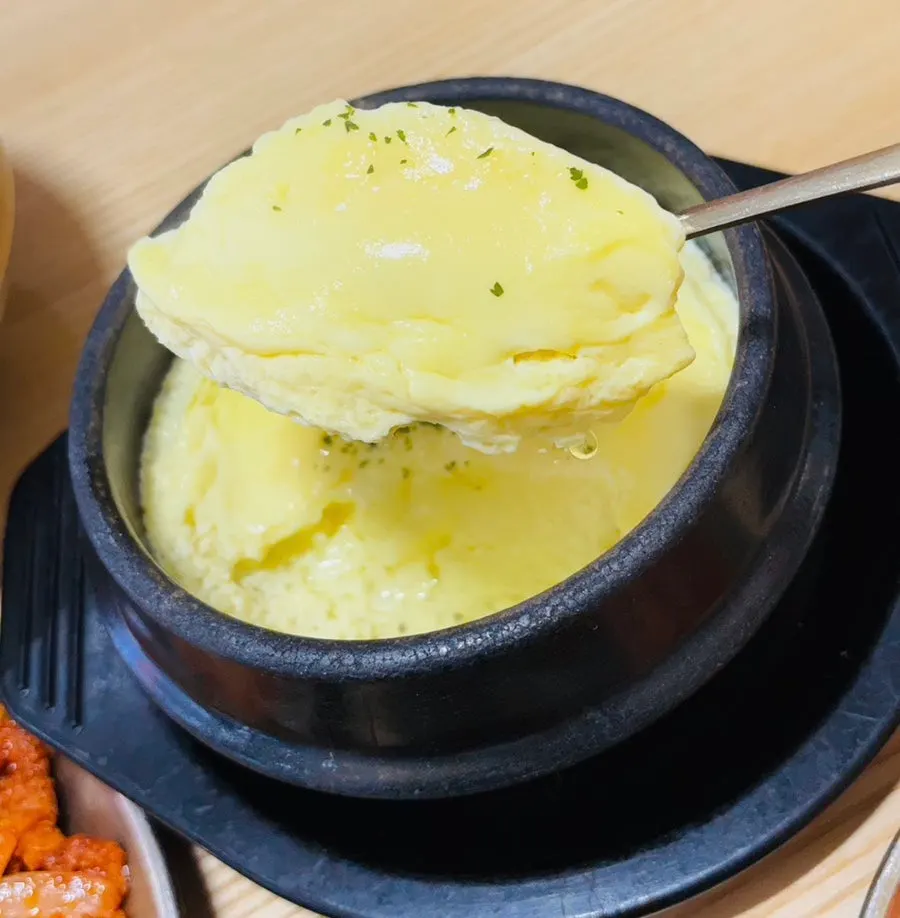 A fluffy spoonful of egg custard