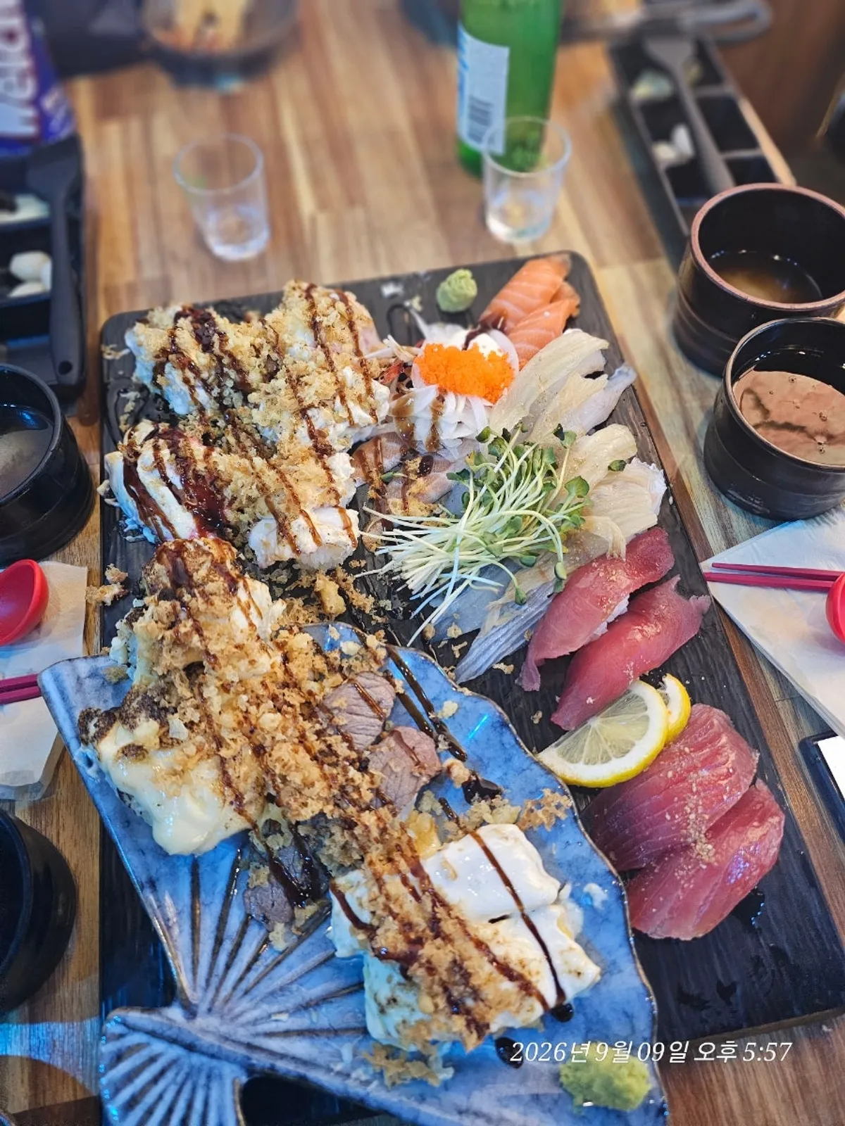 Inside Yu Iksang Sushi's small dining space