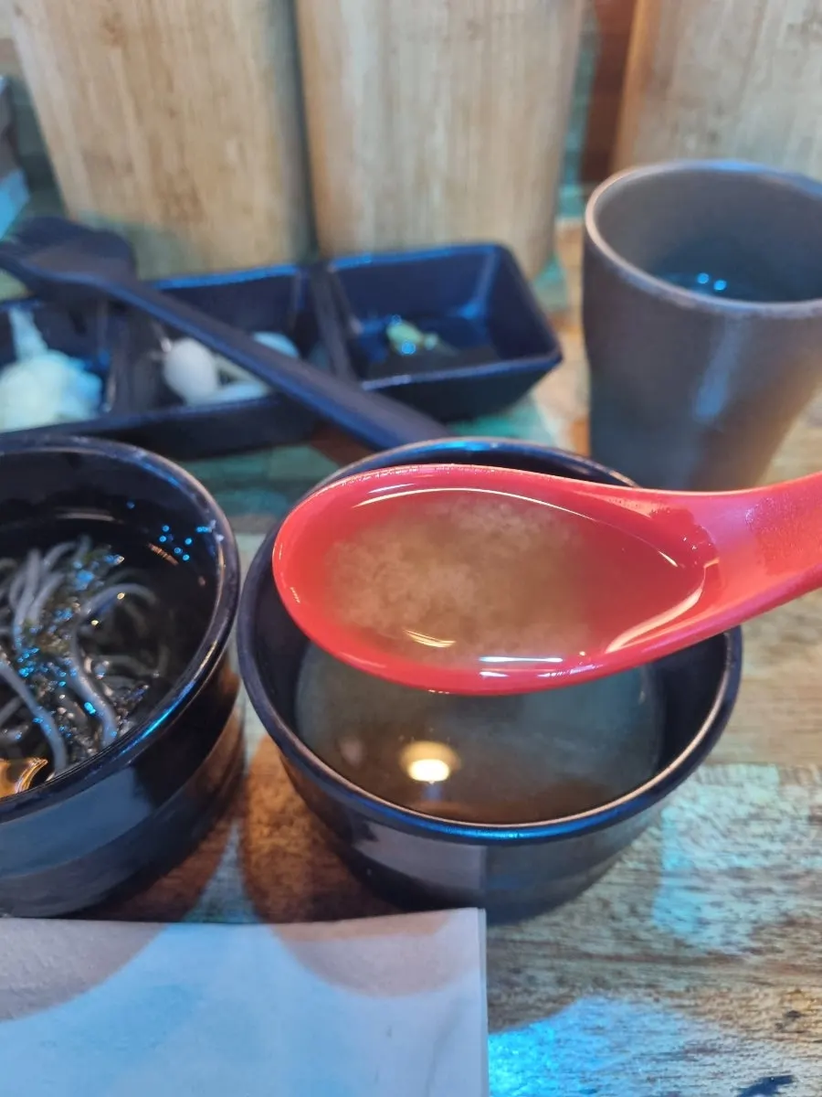 Miso soup and cold soba