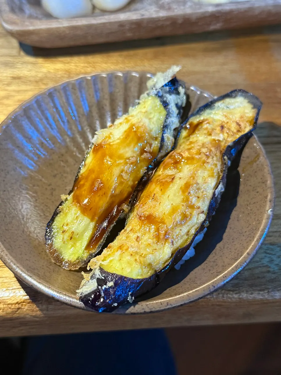 Beef aburi and a grilled roll