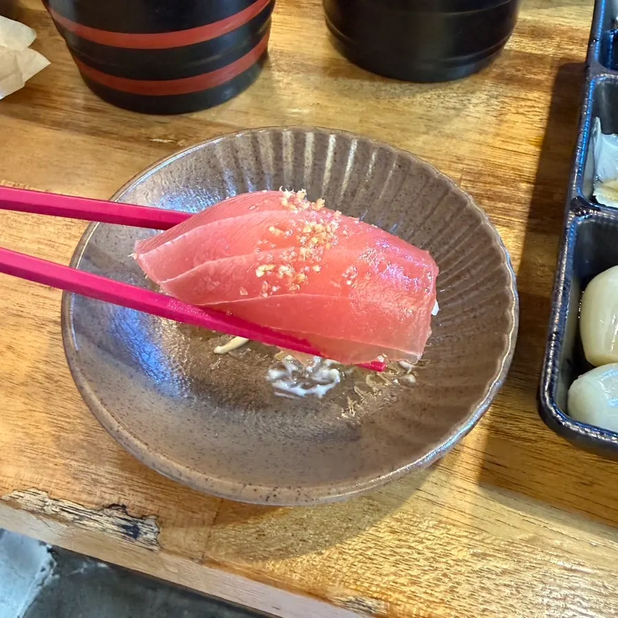 Shrimp and tuna sushi assortment