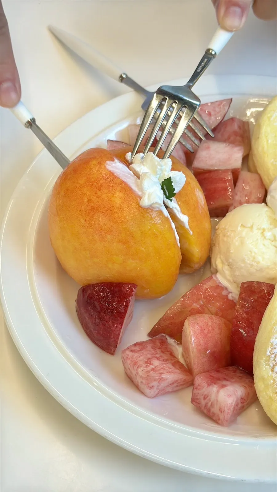 Close-up of a peach slice