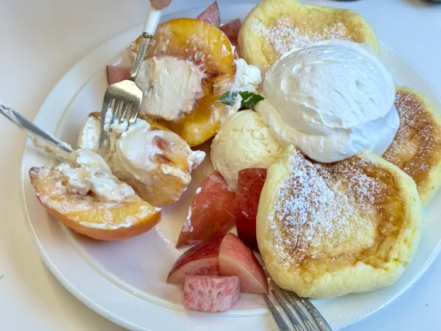 Greek yogurt served with the soufflé