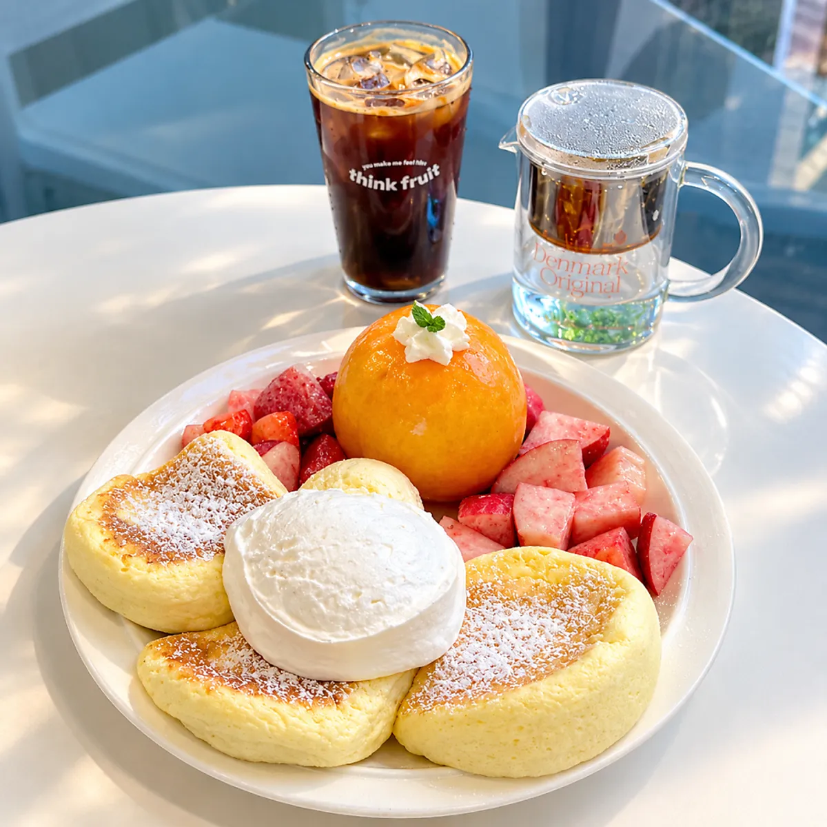 Peach soufflé paired with drinks