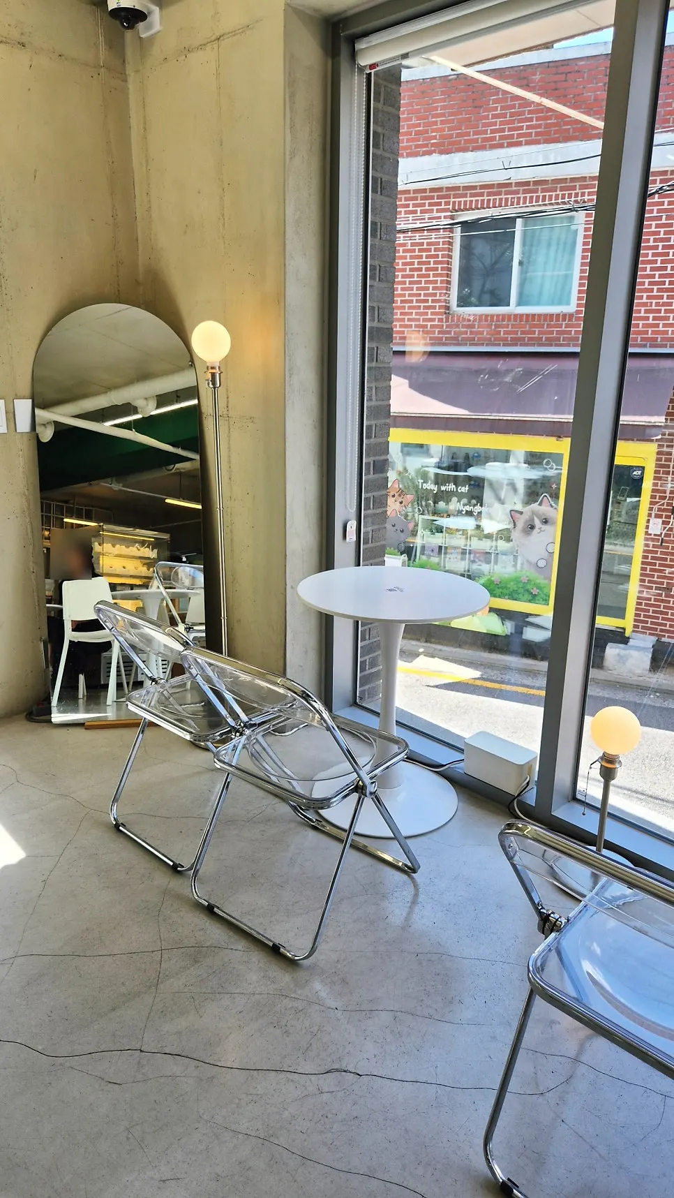 Sunlit seating inside Think Fruit