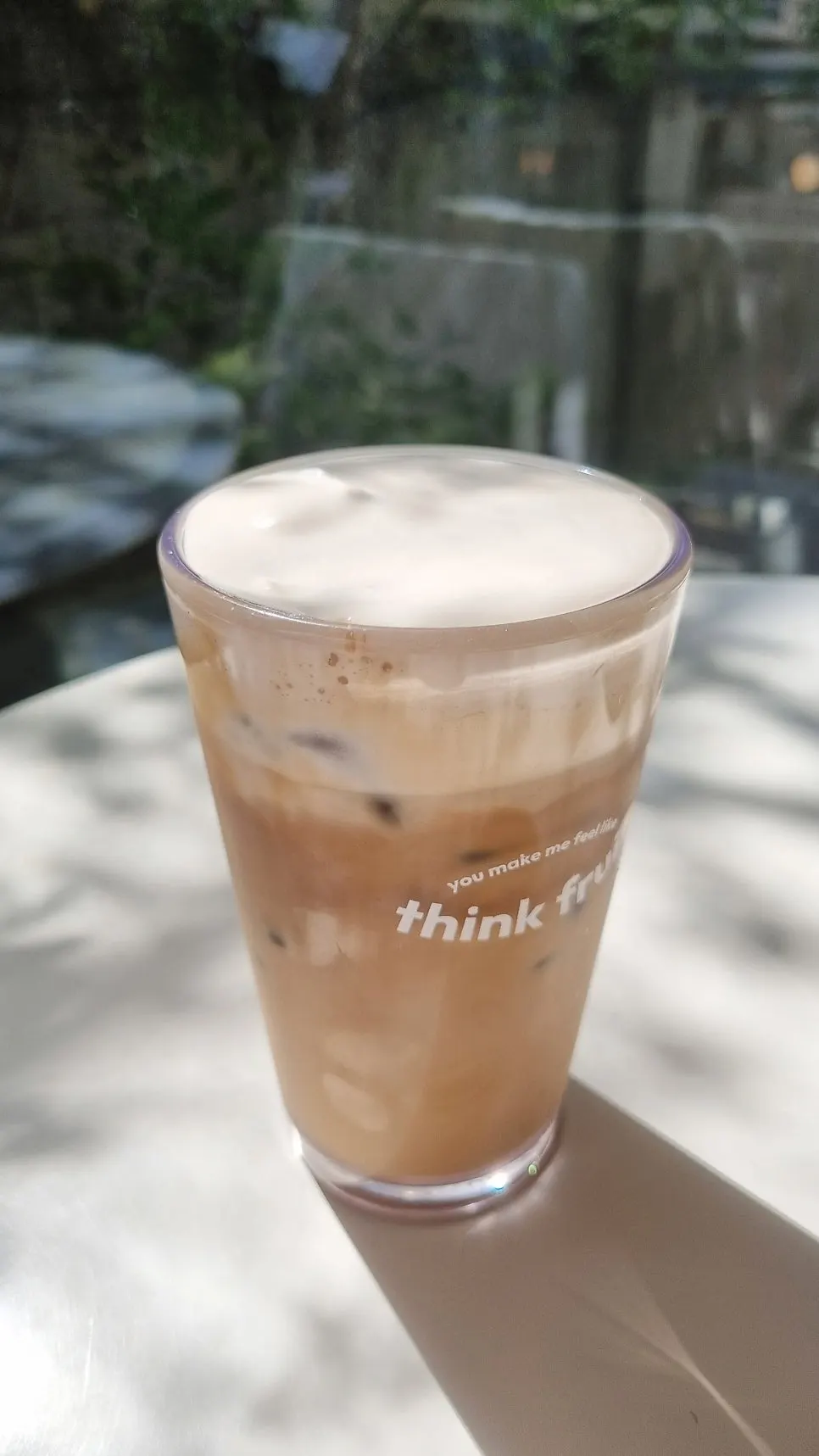 Close-up of a cup of salted cream milk tea