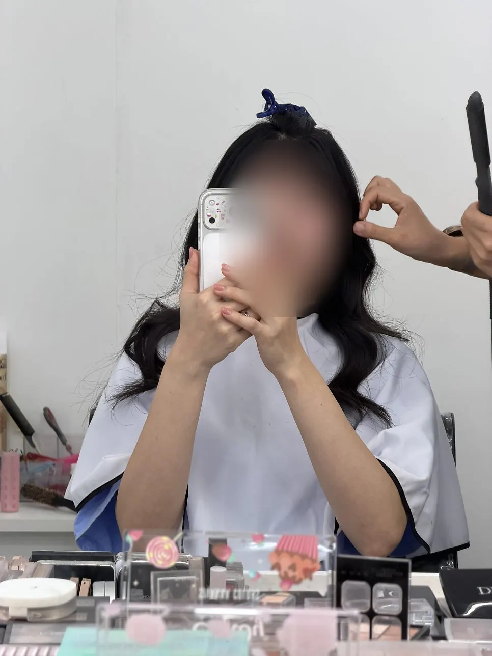 웨딩촬영 헤어 세팅 시작 모습