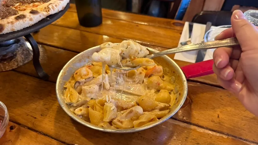Gamberi Crema shrimp cream pasta ordered with penne noodles