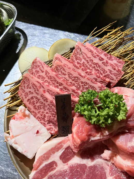 Chuck flap tail beef grilling on the pan