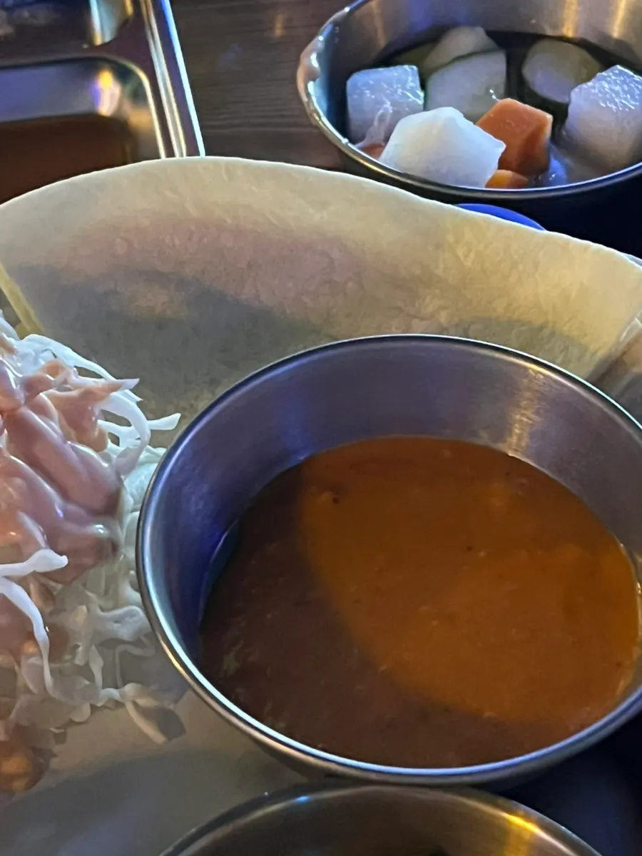 Cabbage salad and egg salad side dishes