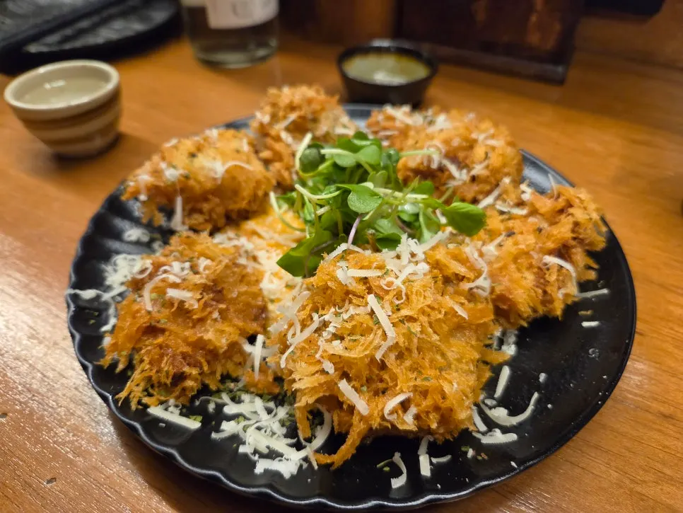 Fried radish side dish served alongside