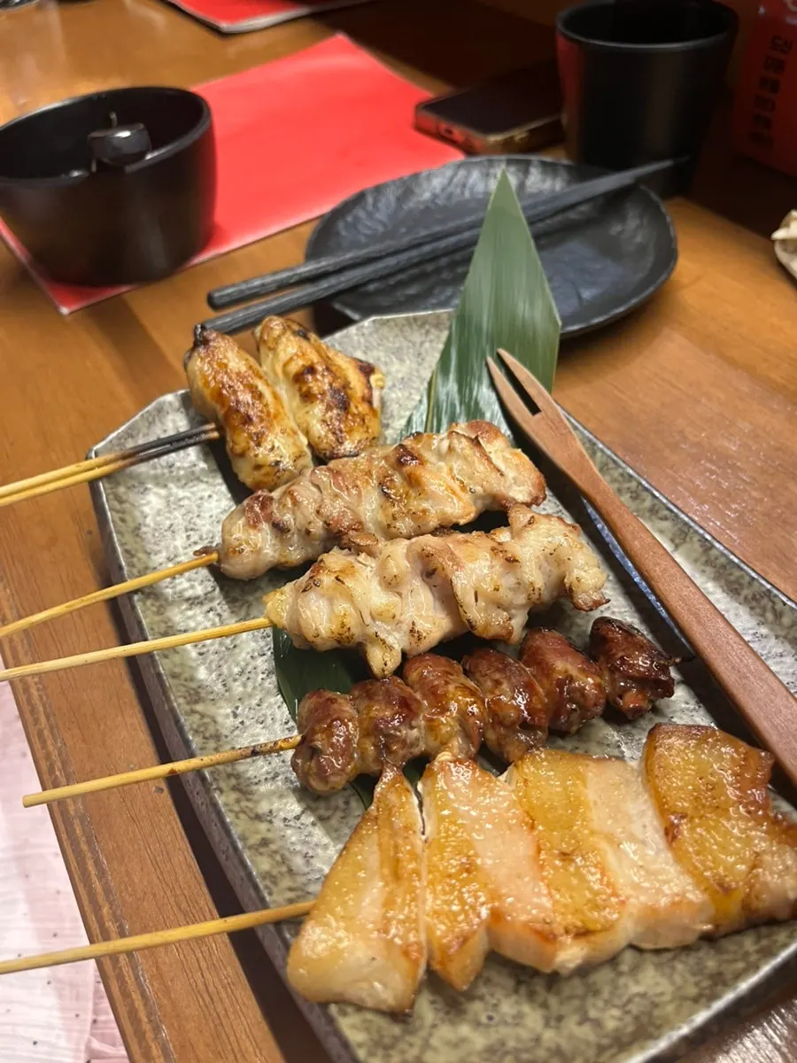 기린생맥주와 꼬치 조합