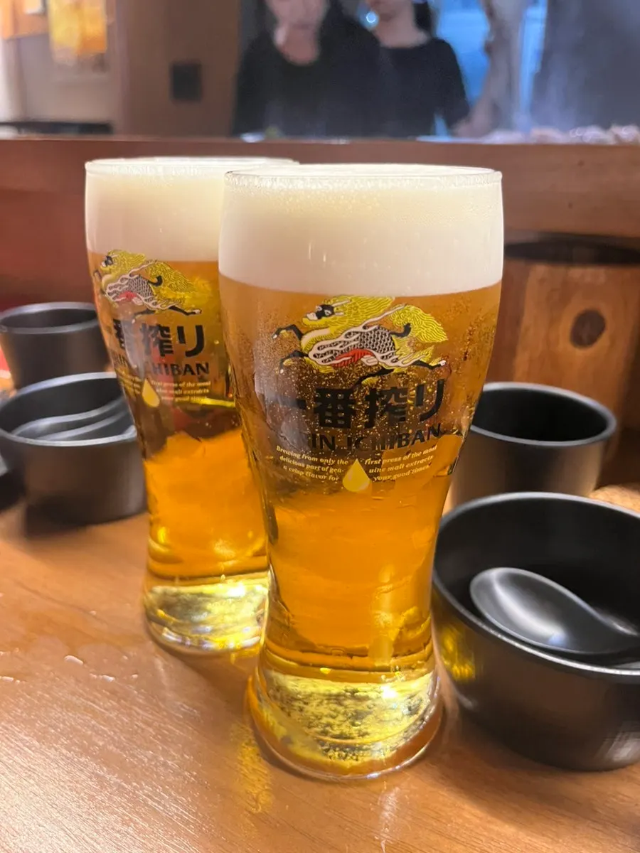 시원한 기린생맥주 한잔