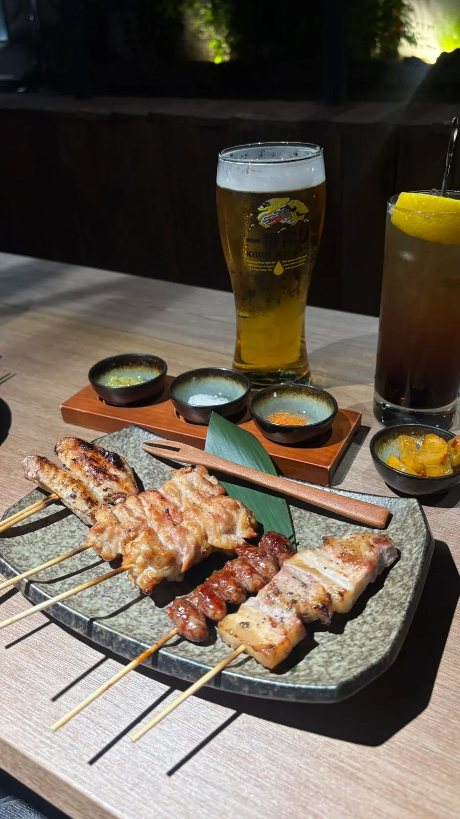 5-skewer assortment including wing and chicken neck
