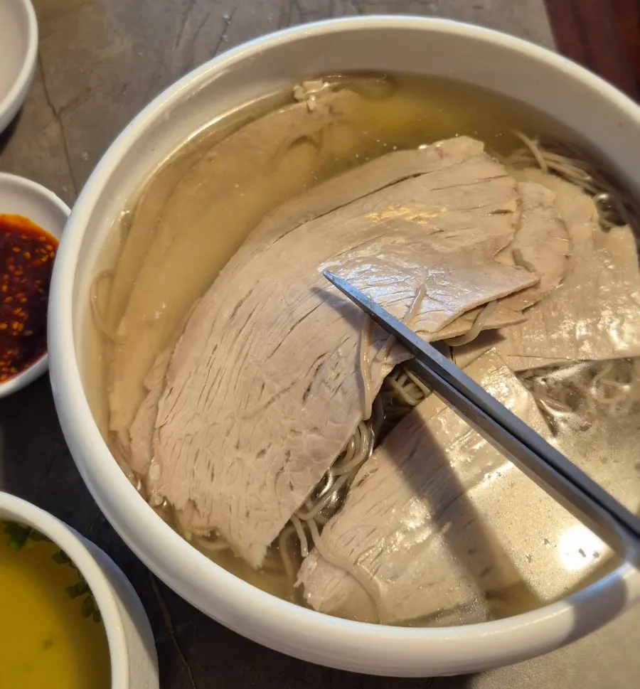 Buckwheat noodles in clear broth