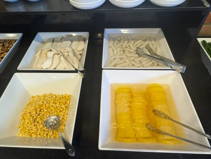Self-bar corner filled with side dishes