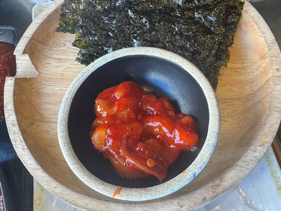 Steamed rice served with a side dish