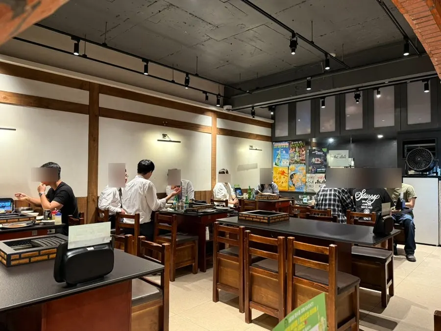 Dining hall with spacious tables