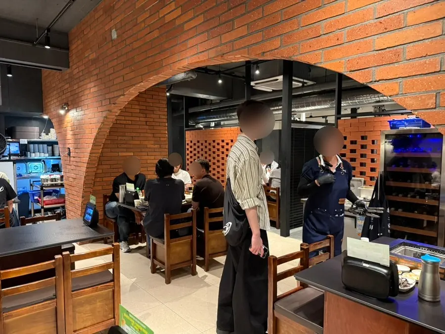 Atmospheric interior decor of the restaurant