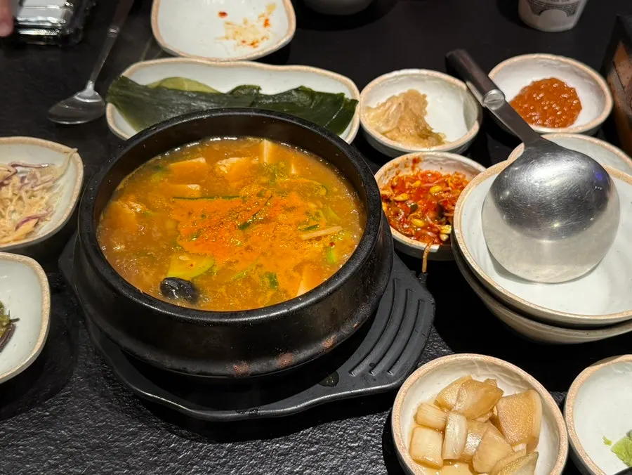 Crab miso stew with crab in it