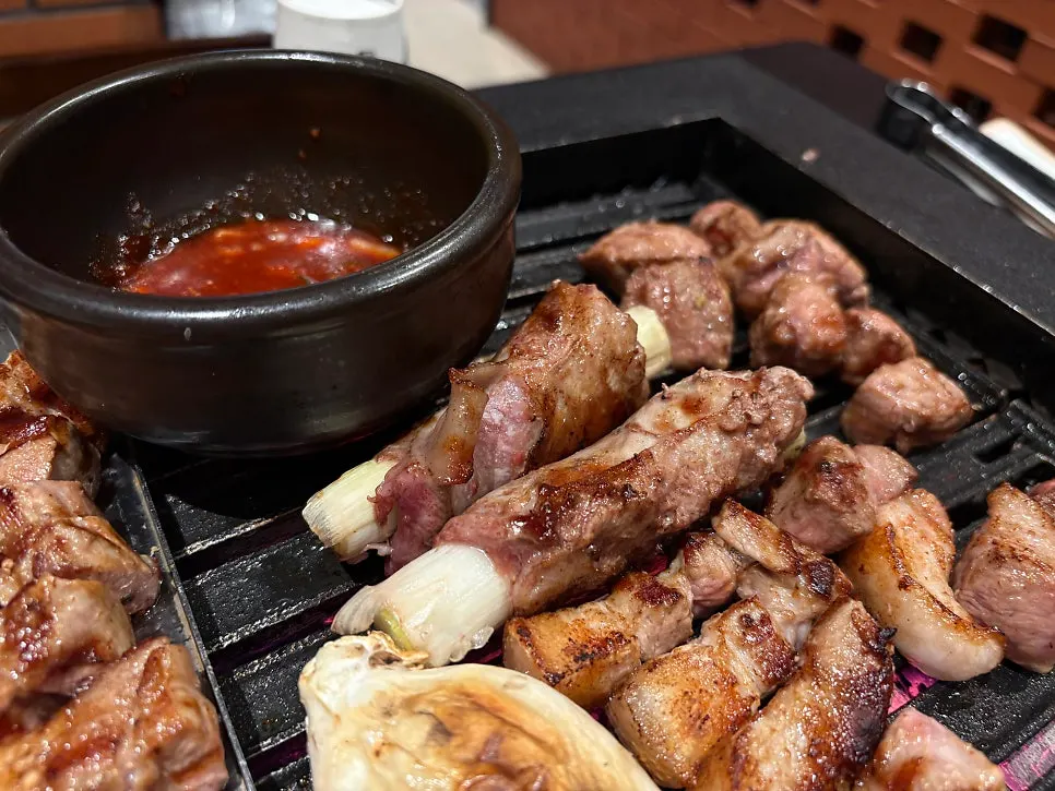 불판 위 통대파갈매기살