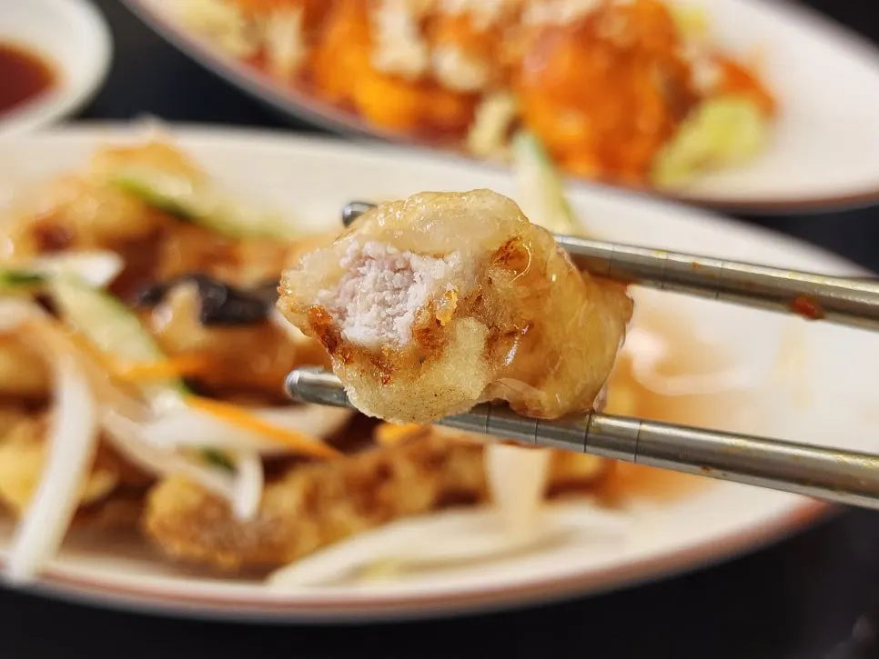 Sweet and sour pork with tangy-sweet sauce