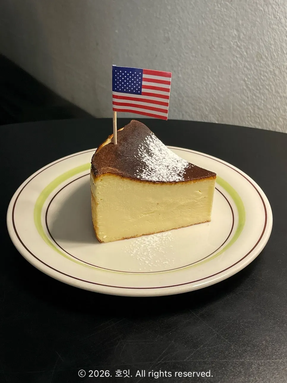 A slice of Basque cheesecake, ₩7,000