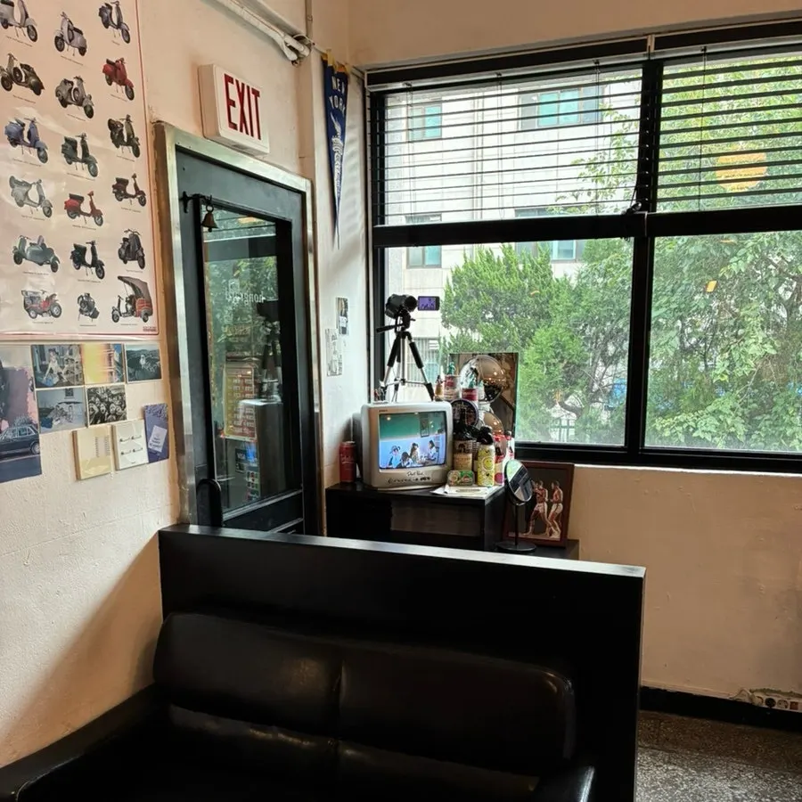 A window-side café seat good for resting