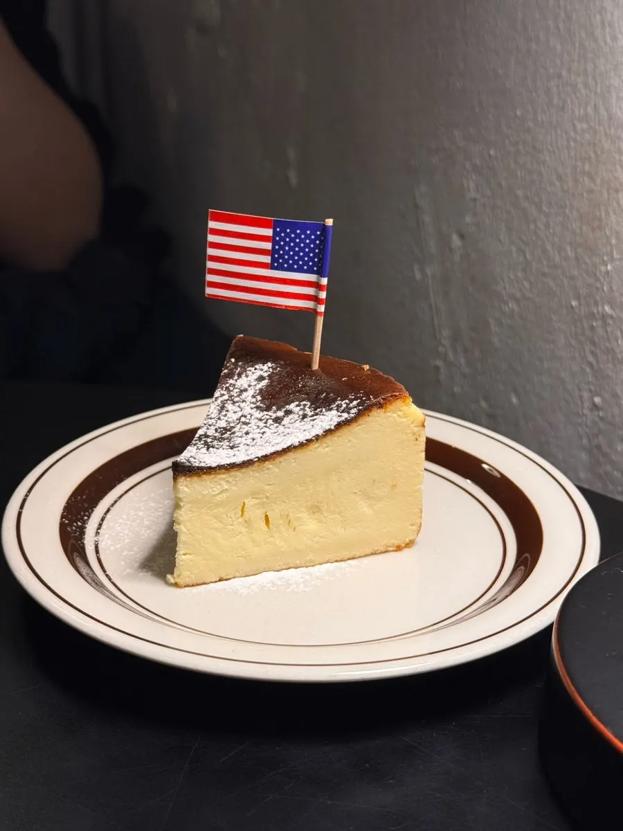 Texture inside the Basque cheesecake