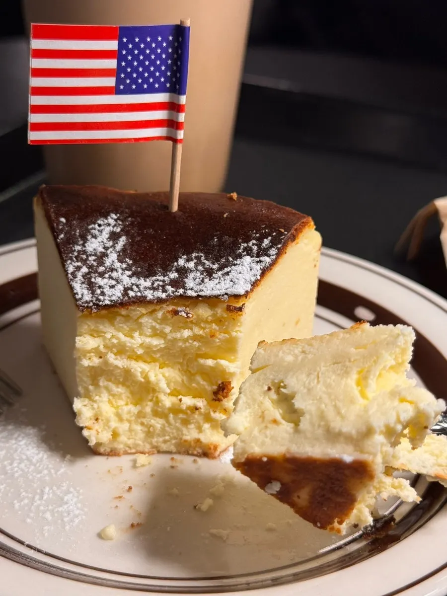 Basque cheesecake enjoyed together with coffee