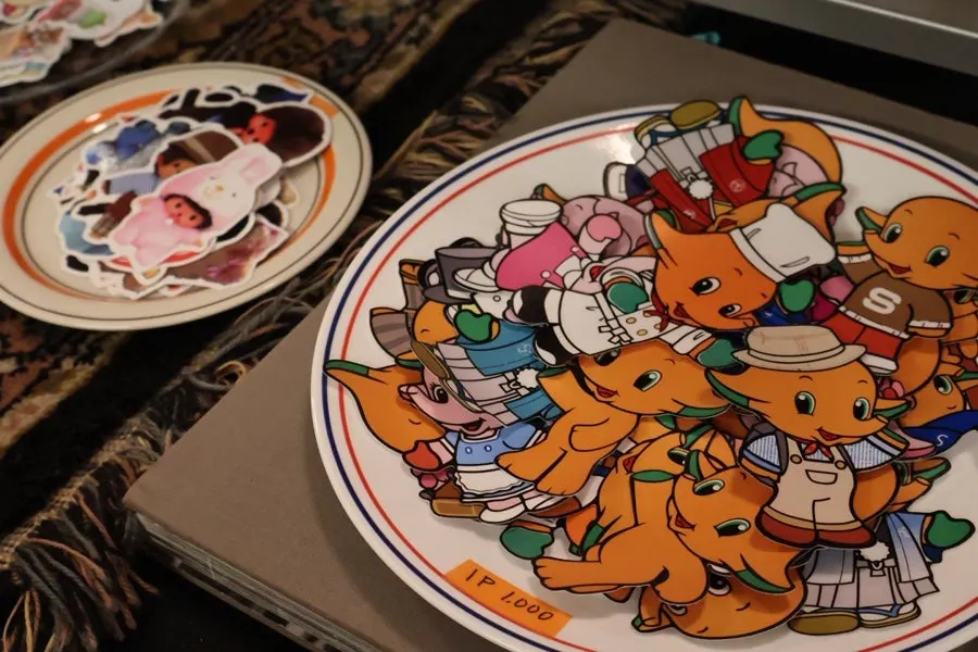 Shelf with cute decorative goods