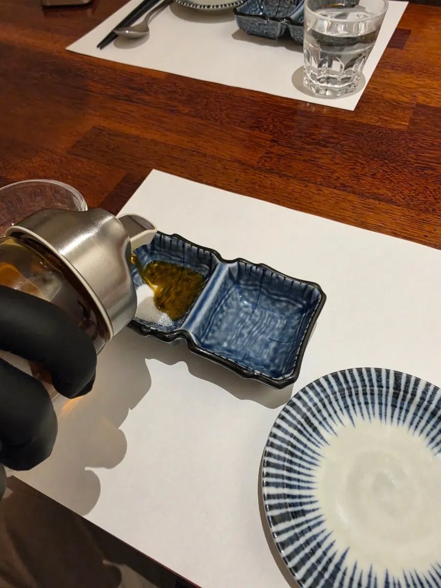 Initial table setting for the Honma Tuna Special Course