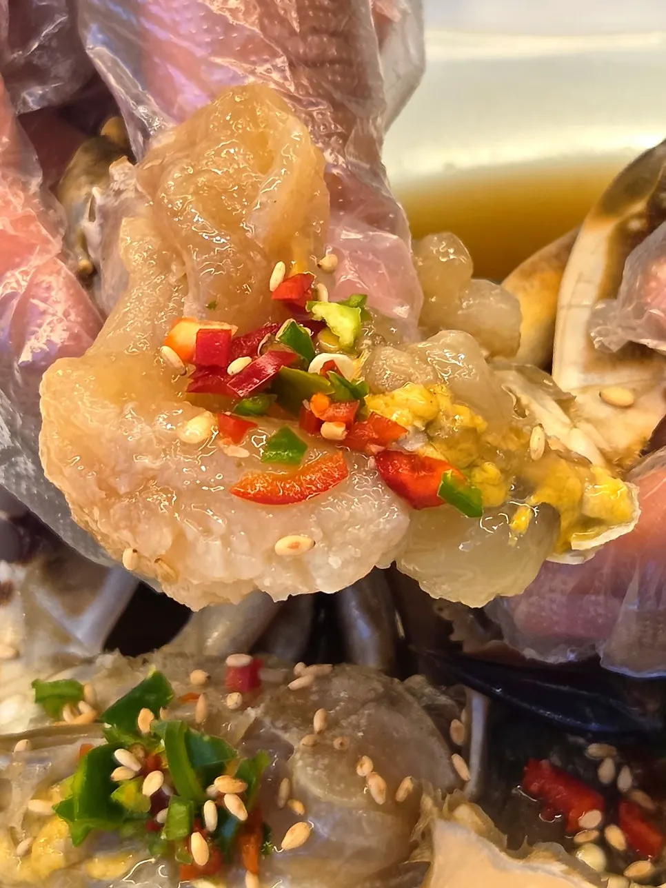 Pot of crab soup filled with Yeonpyeong Island crab