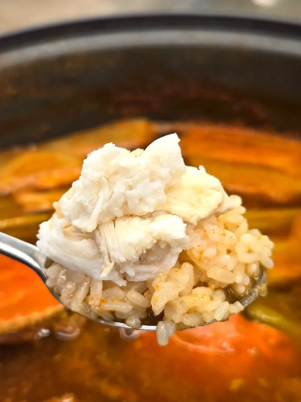 A piece of crab packed with meat