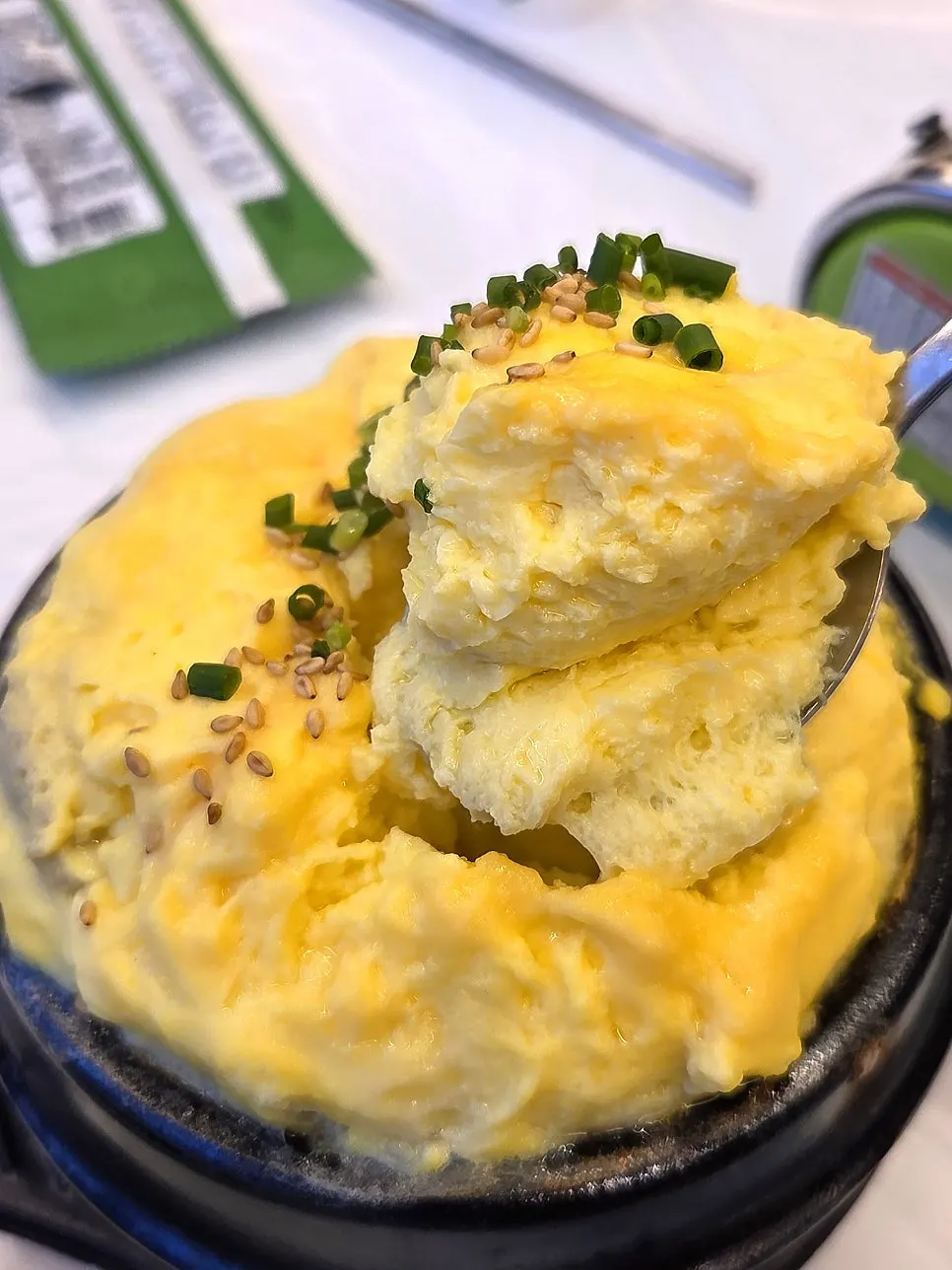 Steamed egg added to the kids' meal
