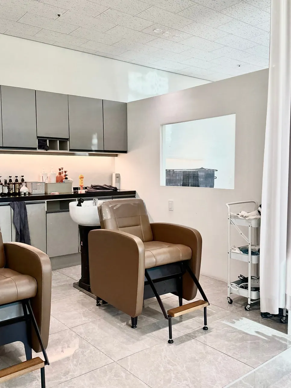 Neatly arranged salon interior