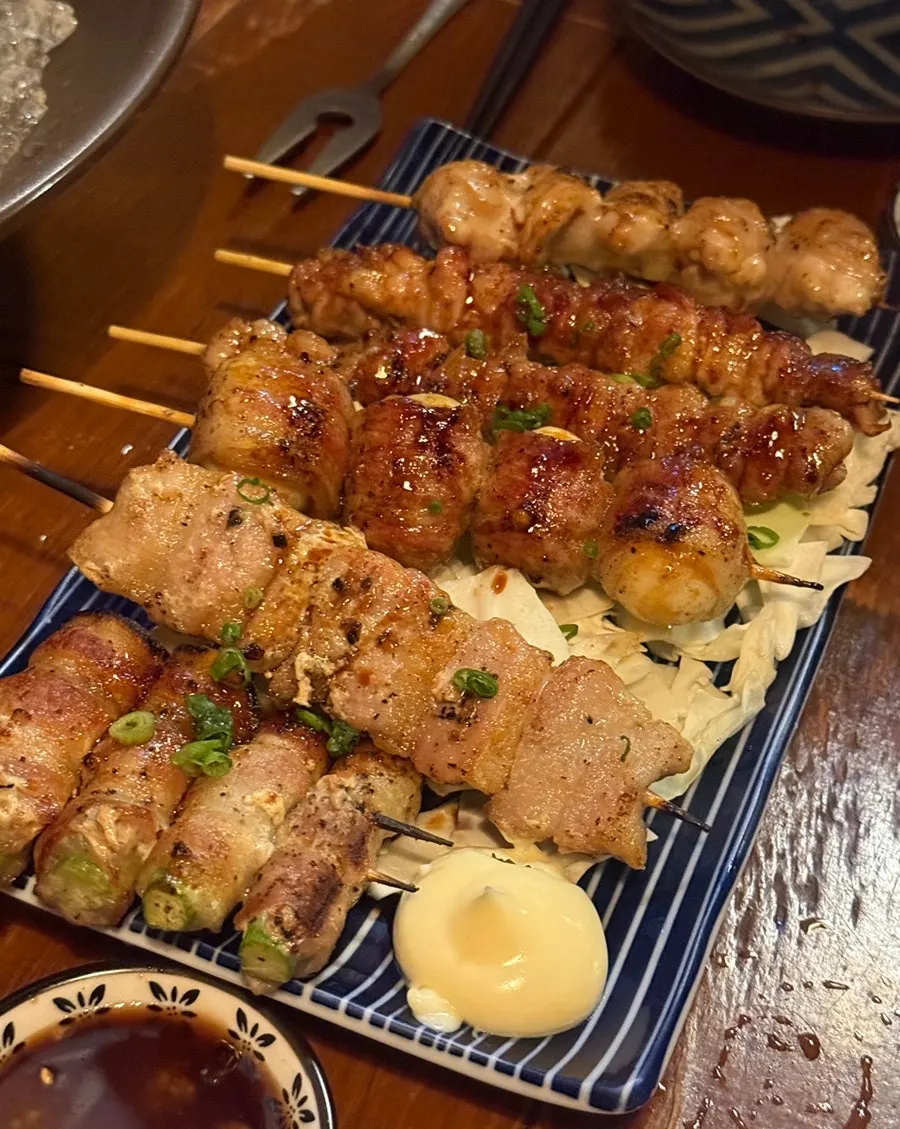 숯불에 구운 후토 6종 꼬치