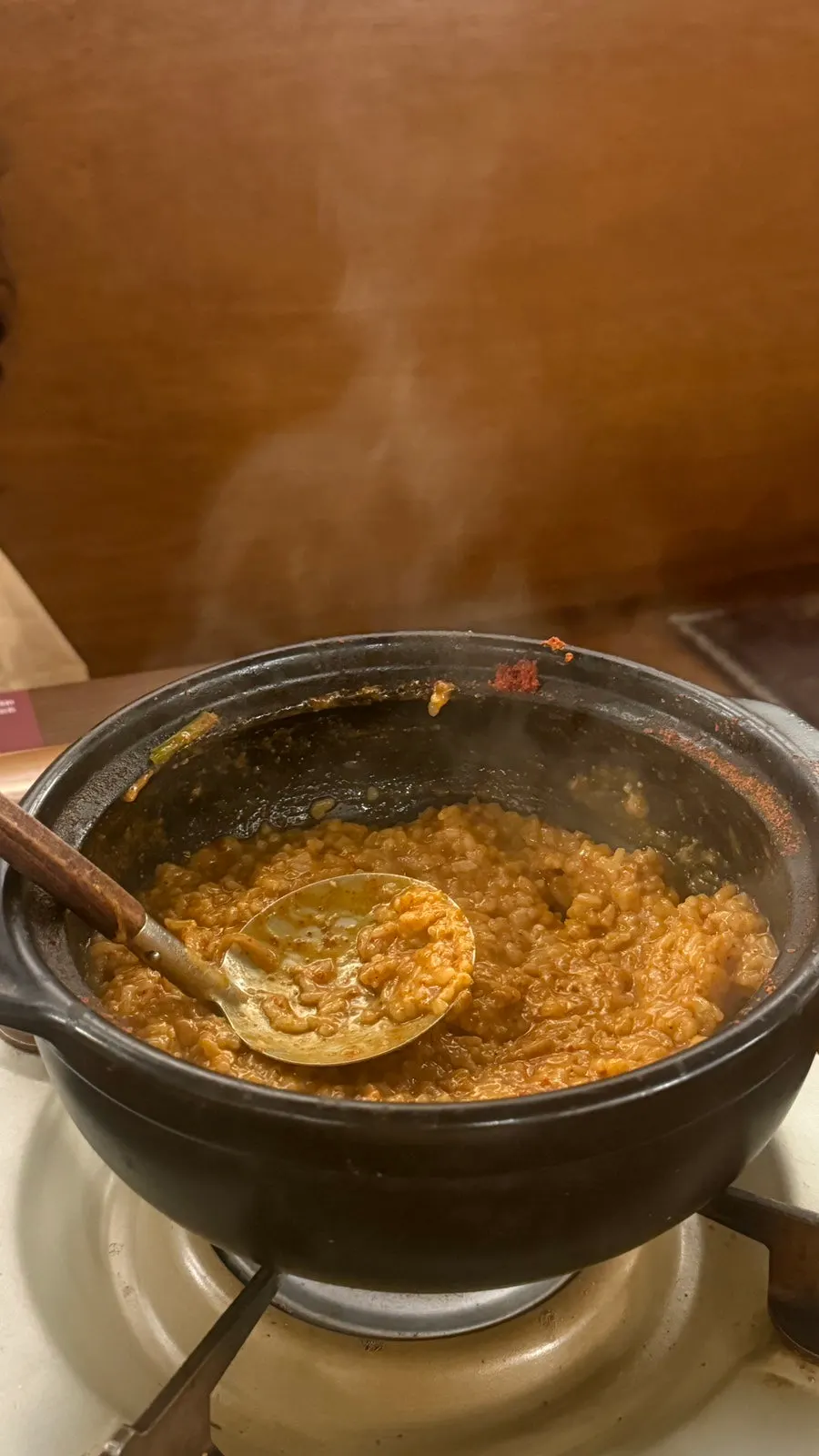 전골 국물로 만든 계란 리조또