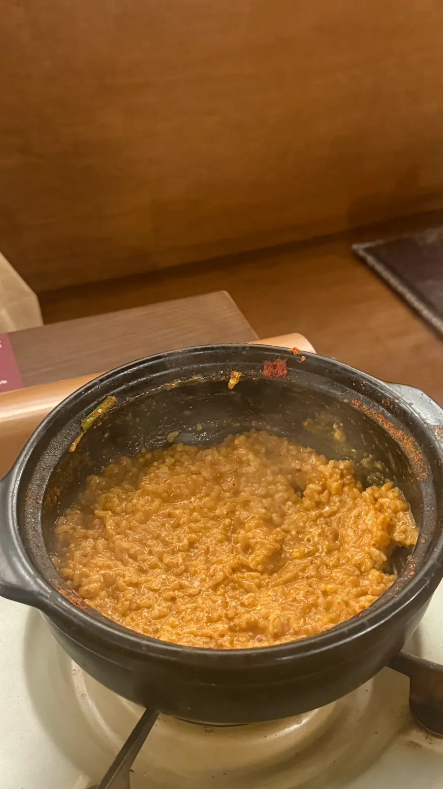 마늘쫑을 곁들인 계란 리조또 한 그릇