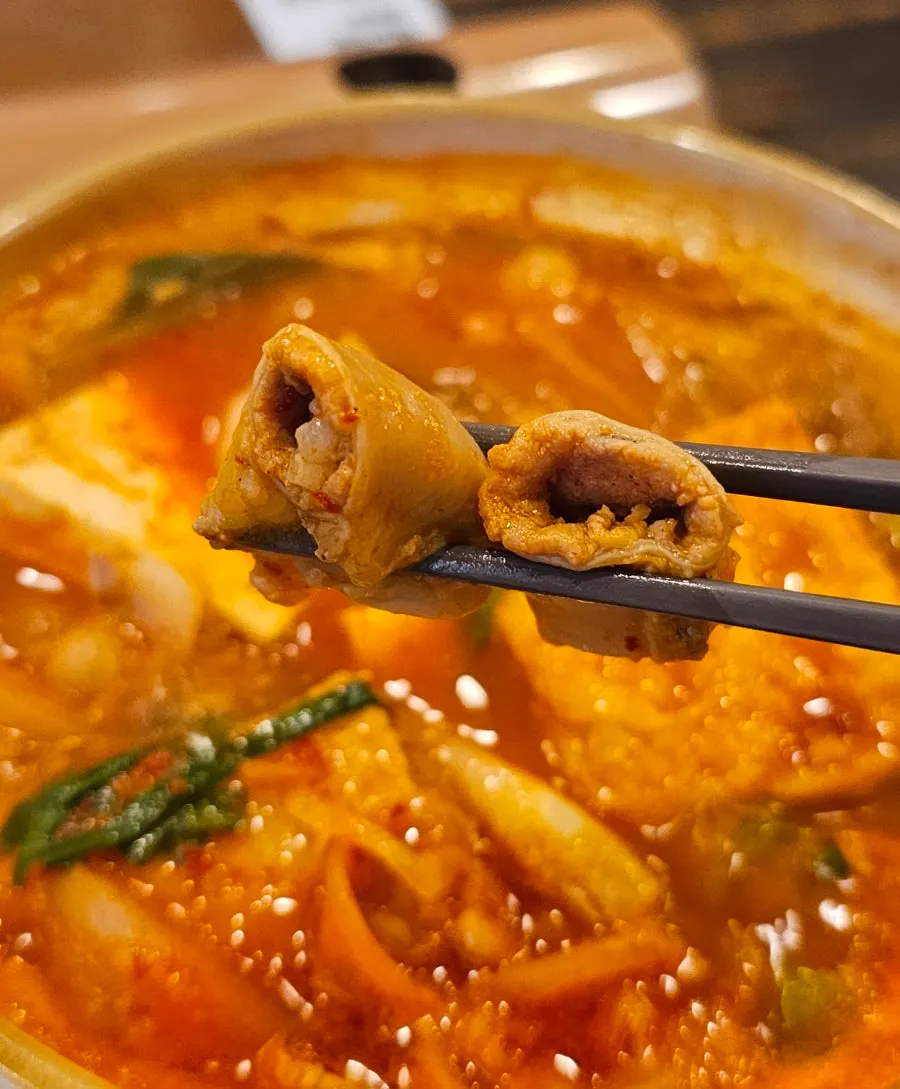 Close-up of meat in the stew