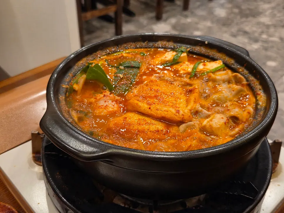 직원이 세팅해준 전골 타이머