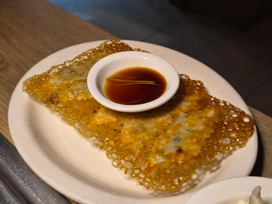 Yaki gyoza served separately on its own plate