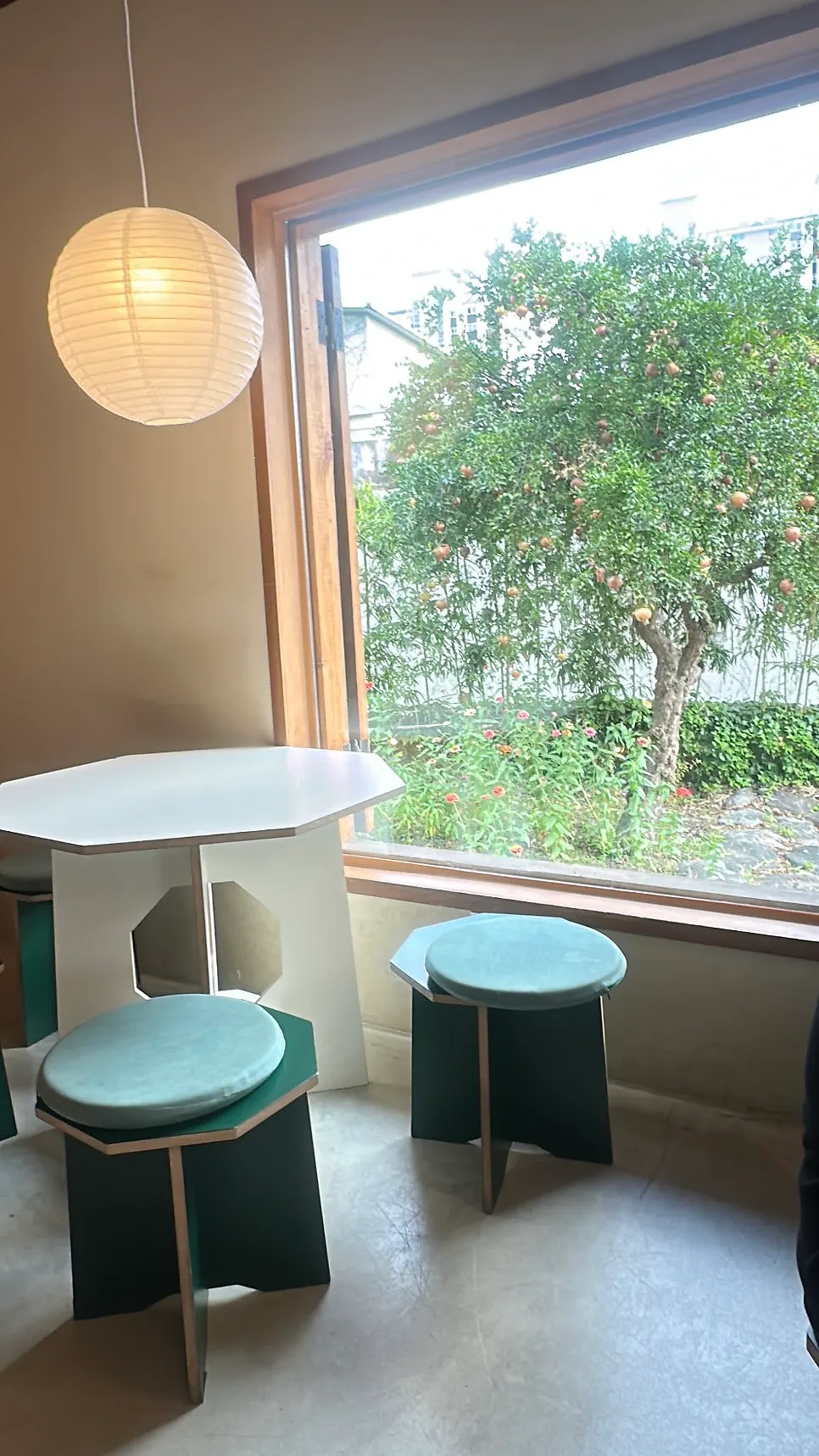 Wooden porch seating at Hoyang Horim