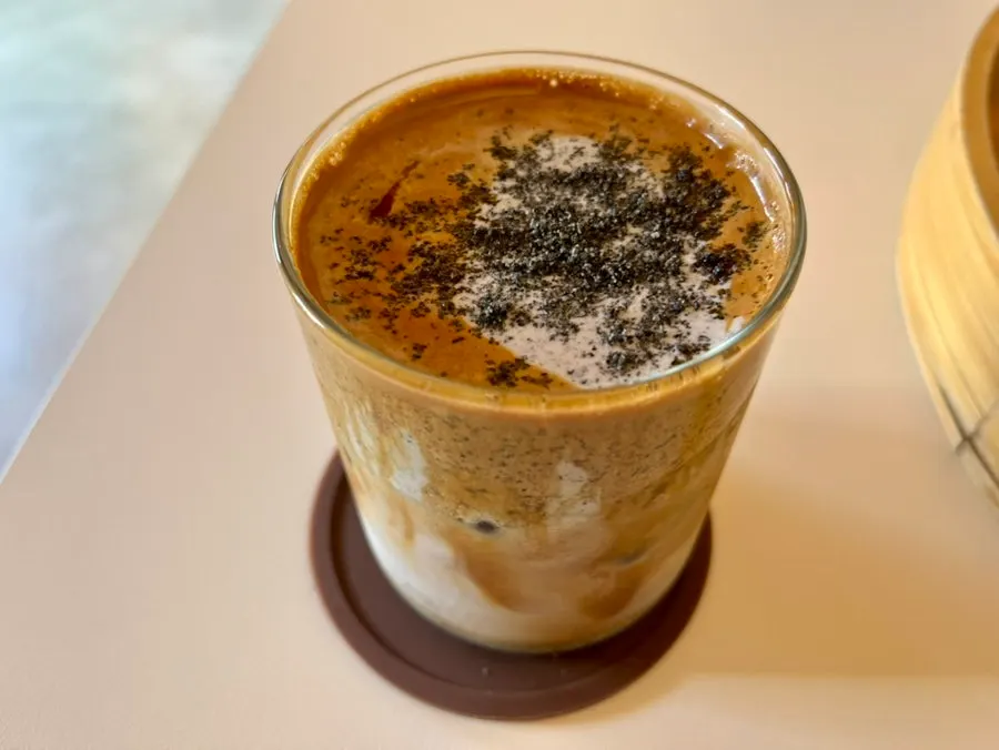 Hoyang Horim's nutty black sesame cream latte