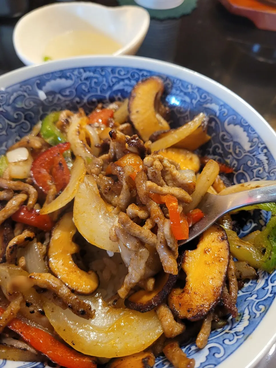 A bowl of smoky Huhugwan pepper stir-fry rice