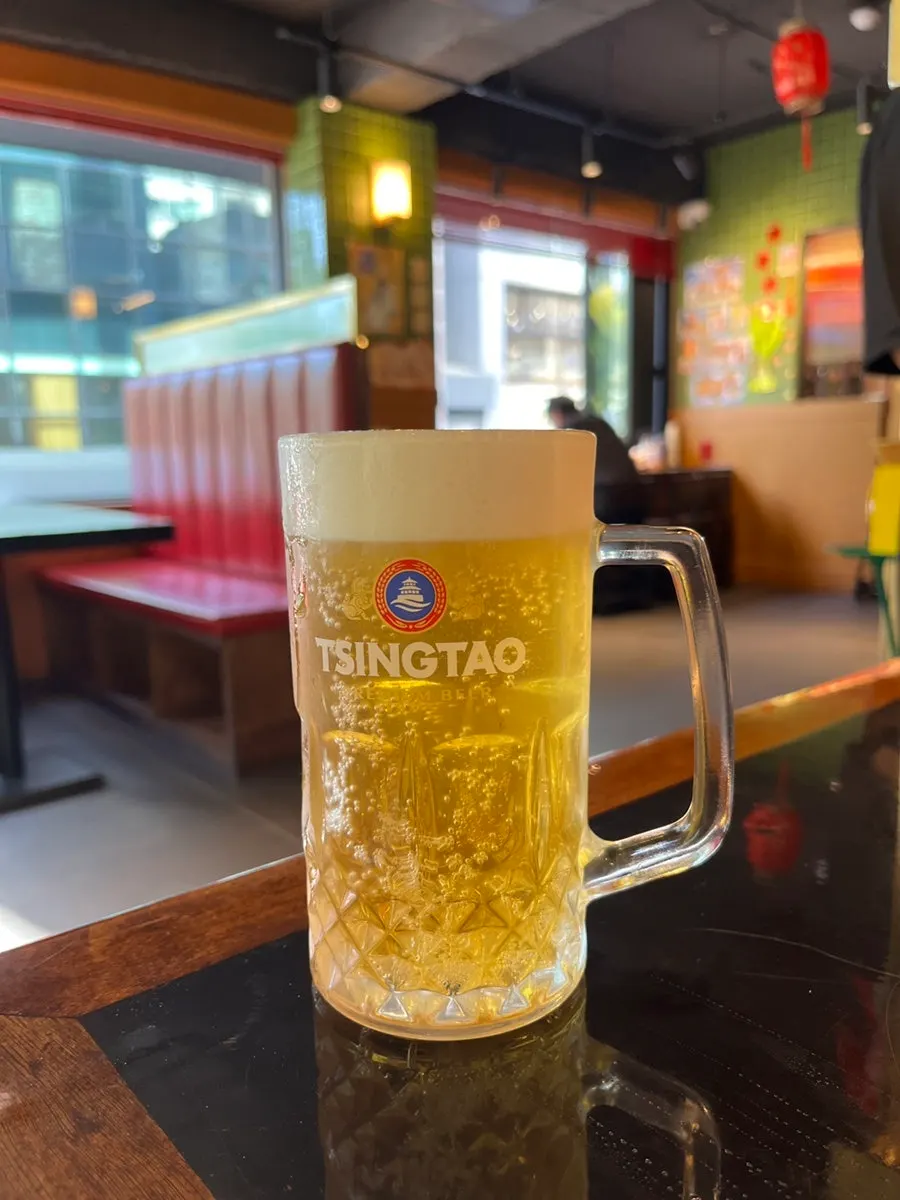 후후관에서 마신 칭따오 생맥주 한 잔