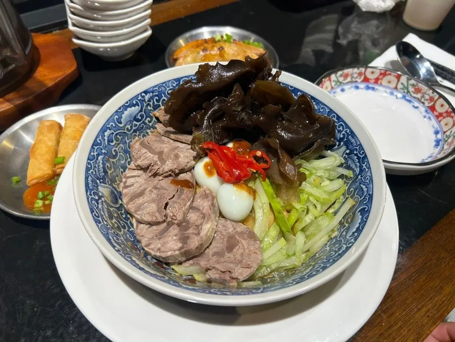 A bowl of Huhugwan's summer-only mazangmyeon peanut noodles