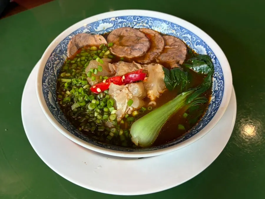 Beef noodle soup ordered spicy